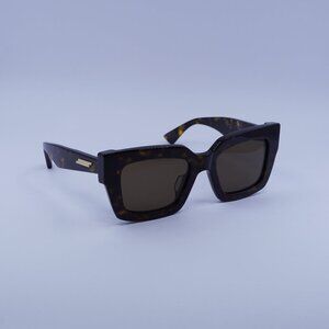 Bottega Veneta BV1212S 002 Sunglasses Havana Square Frame, Brown Lenses